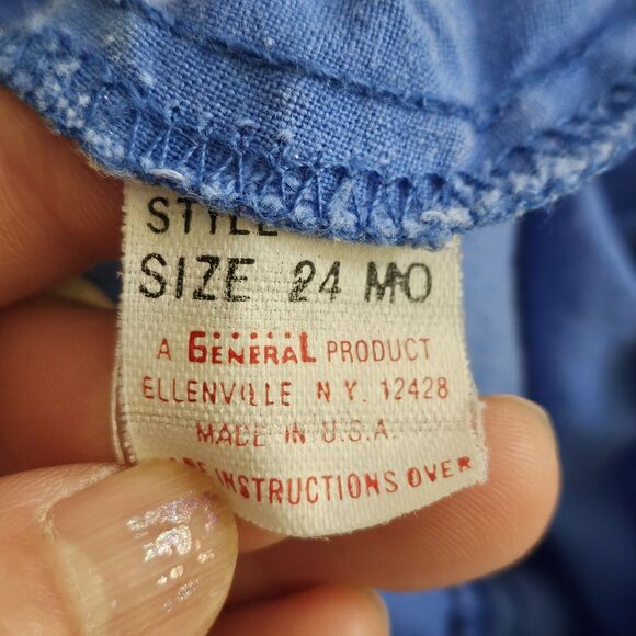 Vintage Baby Set 24M Blue Cotton Blend T-Shirt Hong Kong Made USA Pants EUC - Picture 5 of 8